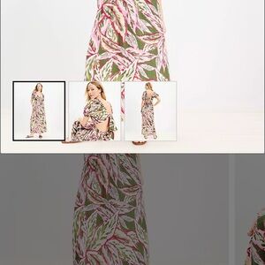 Floral Maxi Skirt - Pink and Green